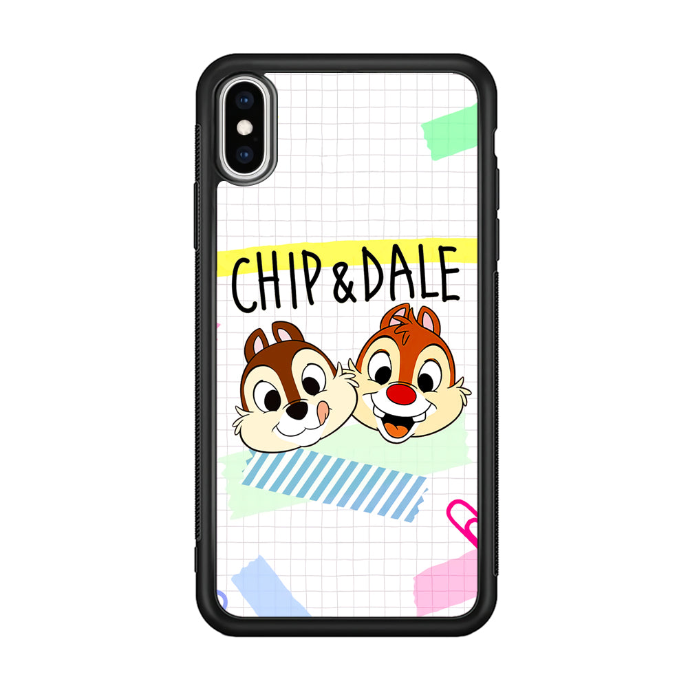 Chip And Dale Paper Clip Aesthetic iPhone X Case