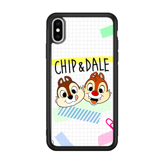 Chip And Dale Paper Clip Aesthetic iPhone XS Case