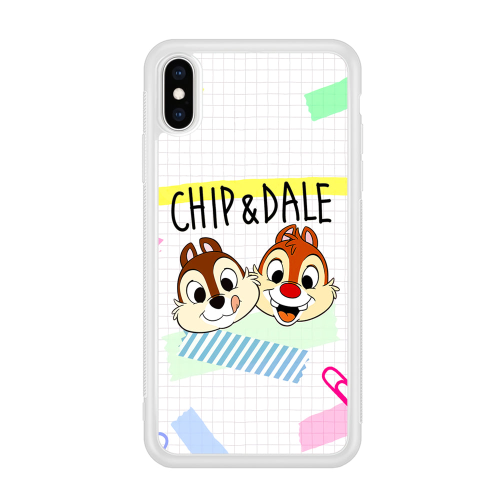 Chip And Dale Paper Clip Aesthetic iPhone X Case