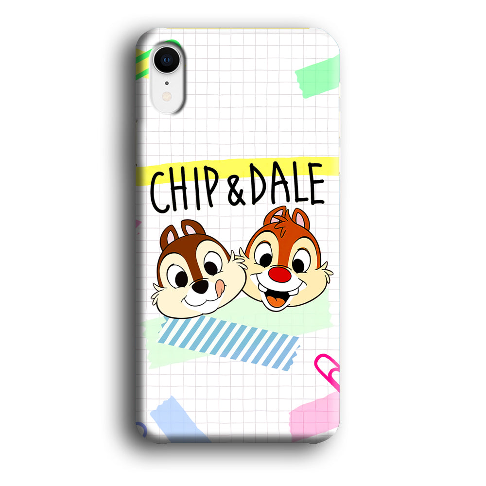 Chip And Dale Paper Clip Aesthetic iPhone XR Case