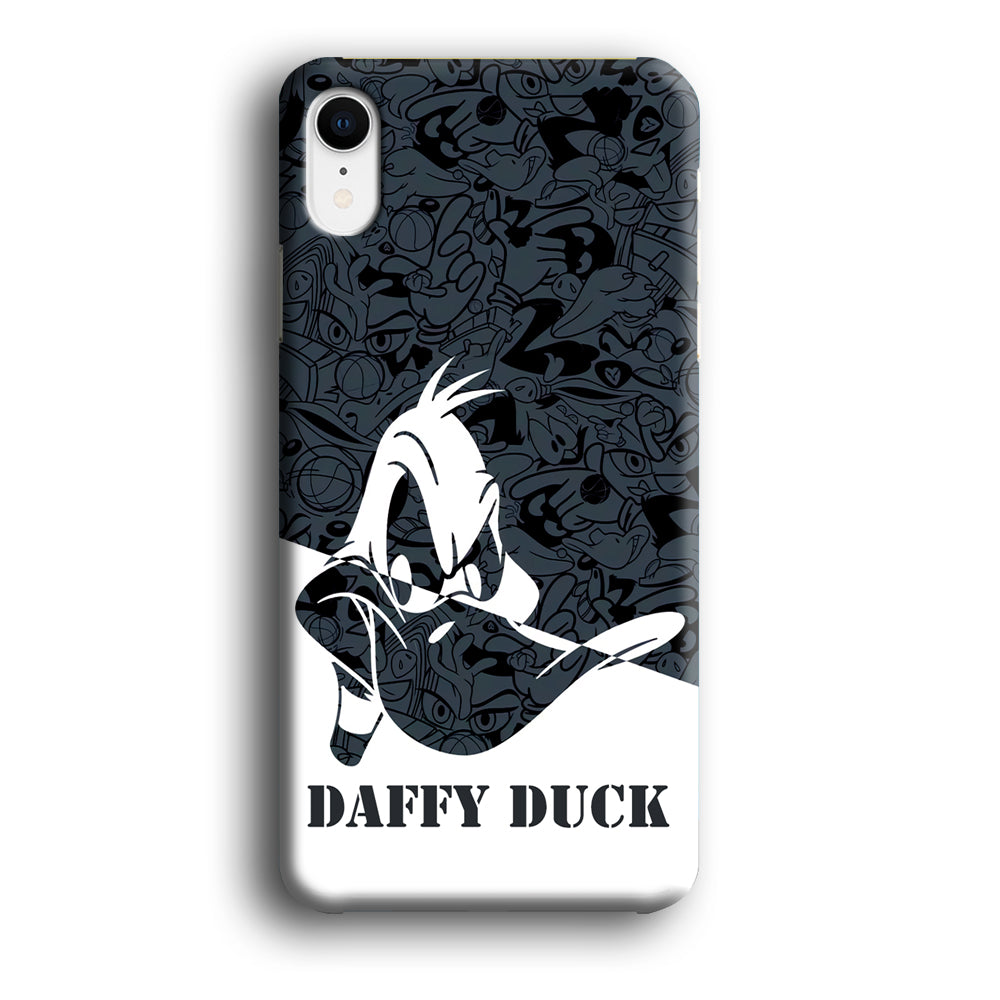Daffy Duck Silhouette Of Pattern iPhone XR Case
