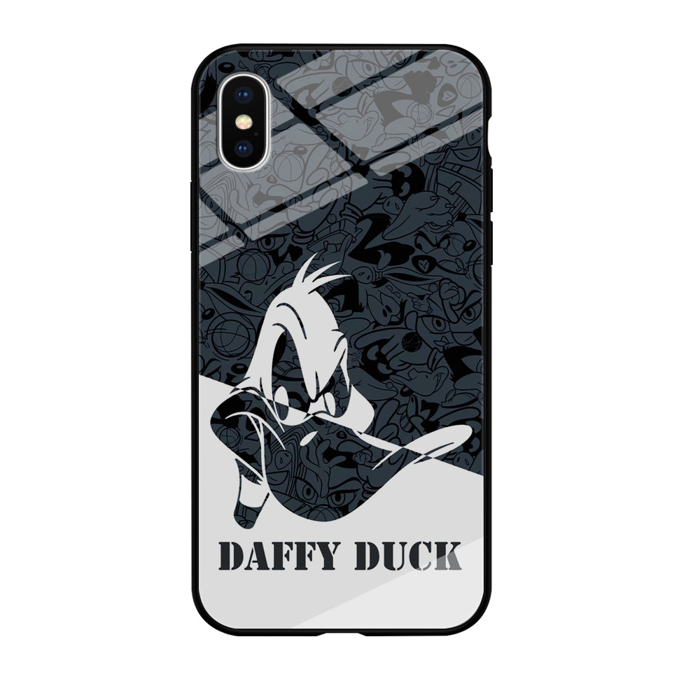 Daffy Duck Silhouette Of Pattern iPhone X Case