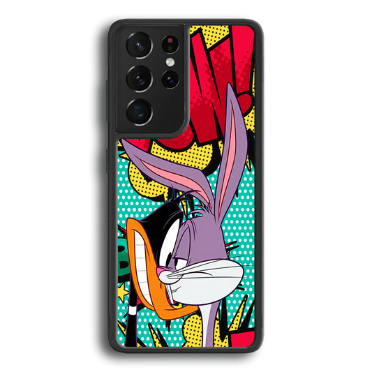 Daffy Duck Versus Bugs Bunny Battle Samsung Galaxy S21 Ultra Case