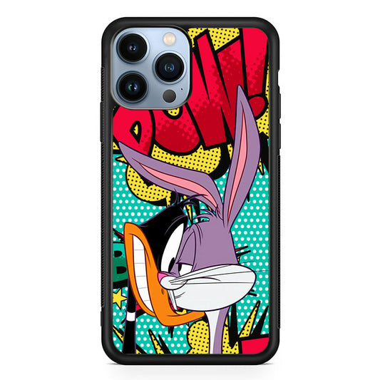 Daffy Duck Versus Bugs Bunny Battle iPhone 15 Pro Case