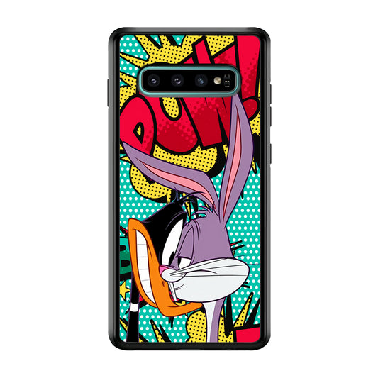 Daffy Duck Versus Bugs Bunny Battle Samsung Galaxy S10 Plus Case