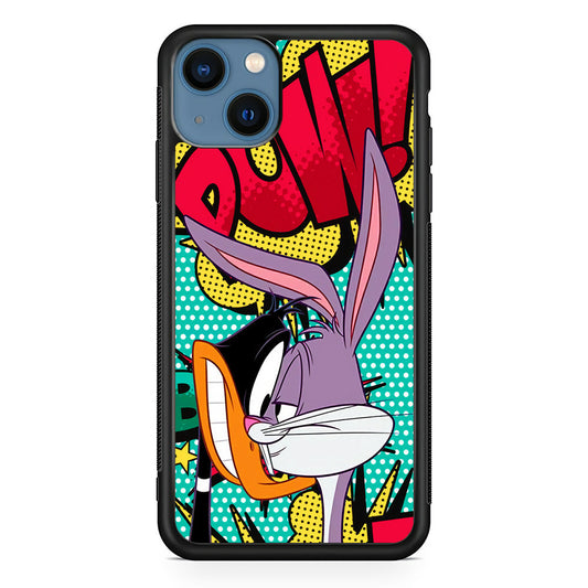 Daffy Duck Versus Bugs Bunny Battle iPhone 14 Plus Case