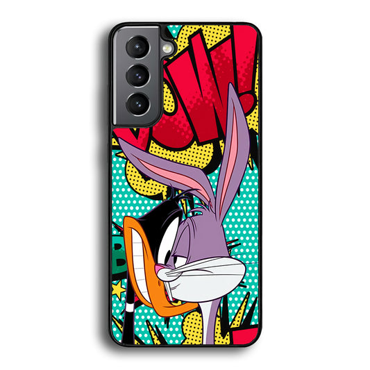 Daffy Duck Versus Bugs Bunny Battle Samsung Galaxy S21 Case