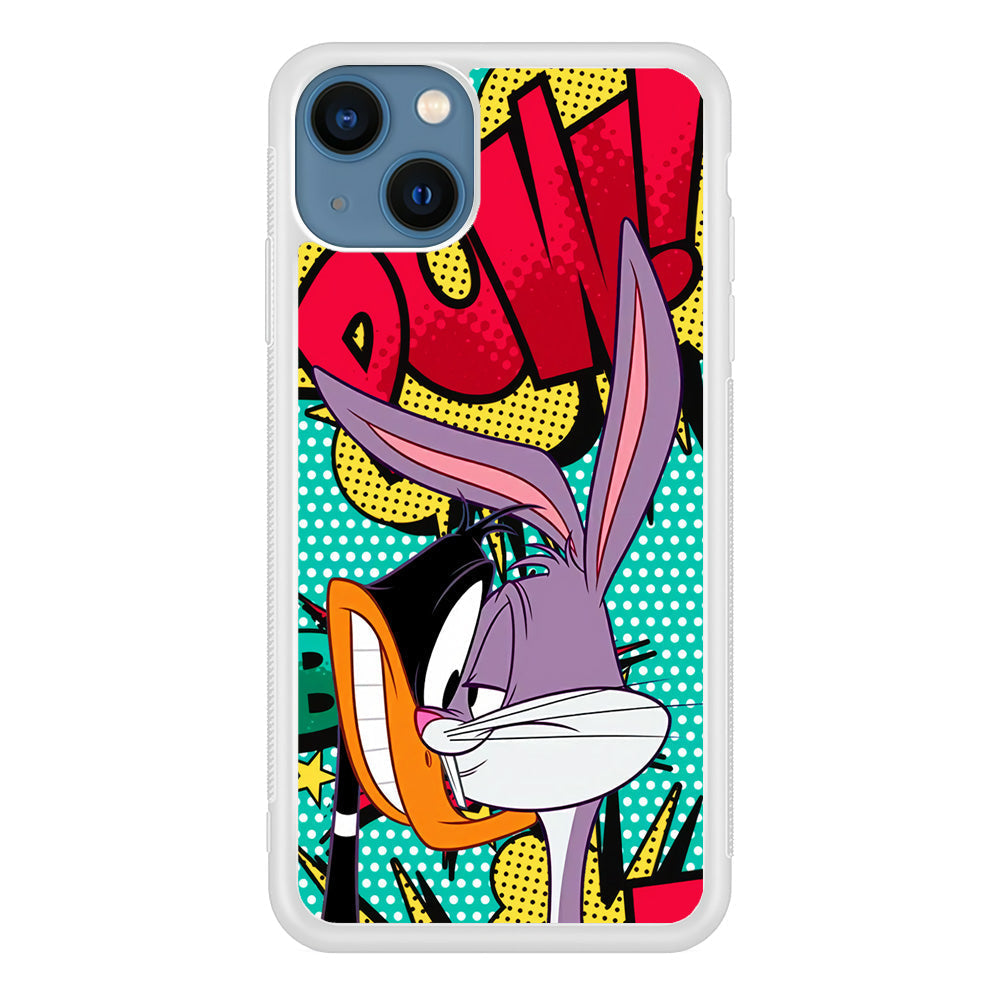 Daffy Duck Versus Bugs Bunny Battle iPhone 14 Plus Case