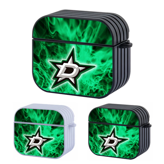 Dallas Stars Marble Green Hard Plastic Case Cover For Apple Airpods 3