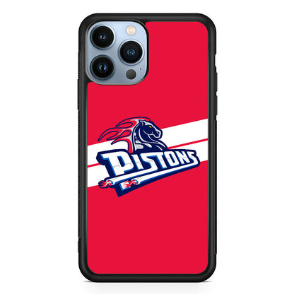 Detroit Pistons White Stripe iPhone 15 Pro Case