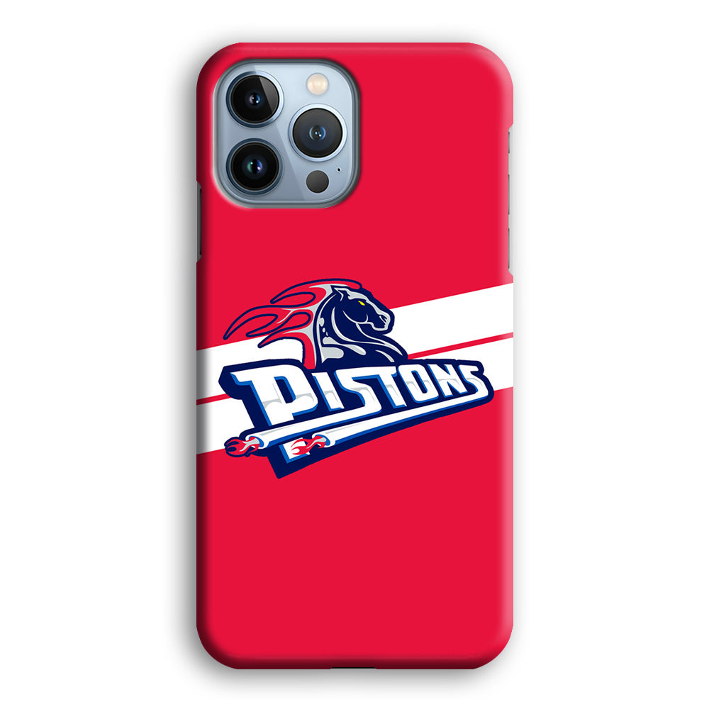 Detroit Pistons White Stripe iPhone 14 Pro Case
