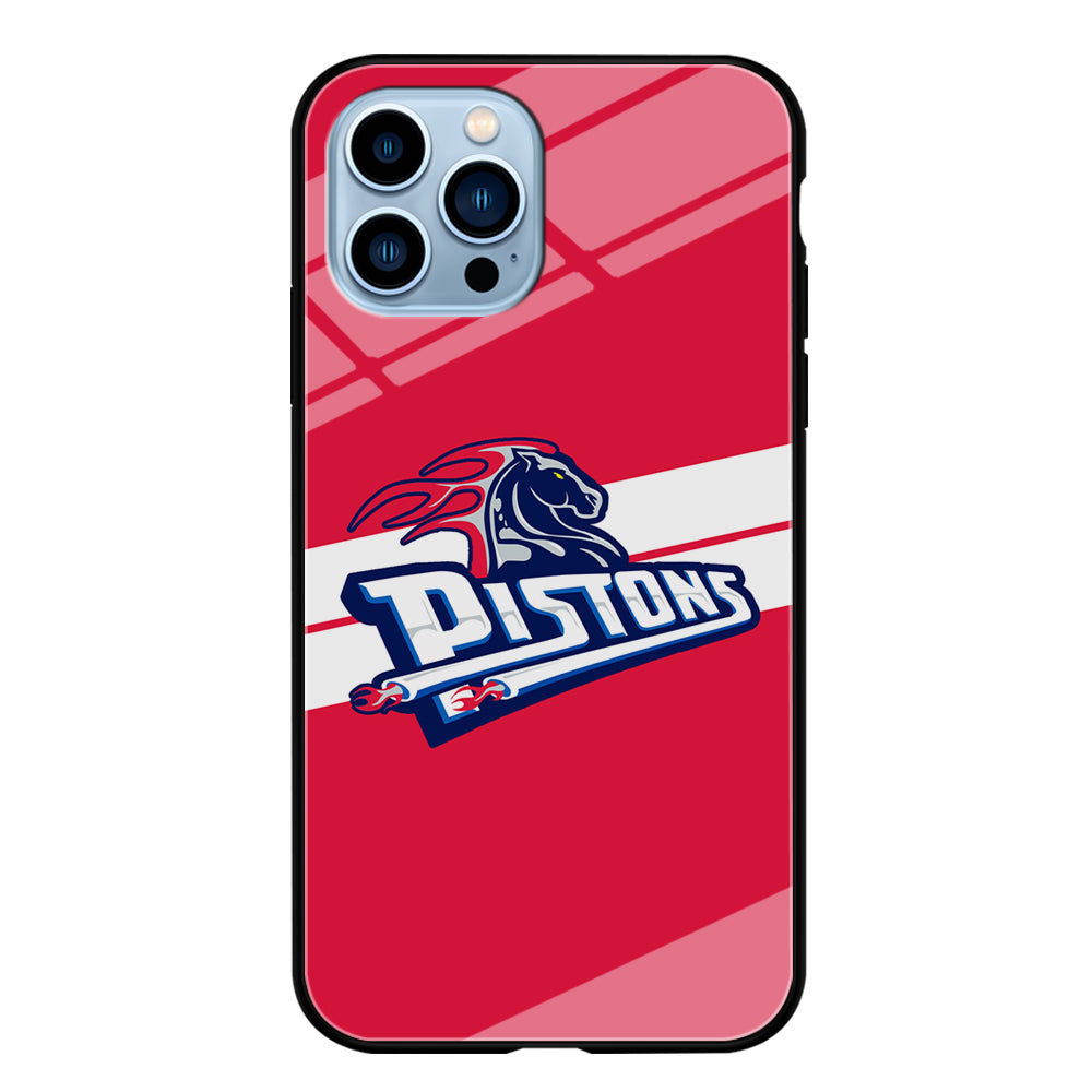 Detroit Pistons White Stripe iPhone 14 Pro Case