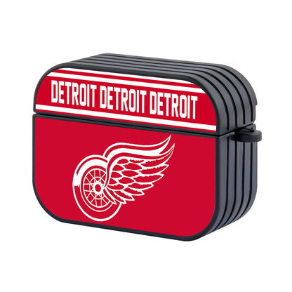 Detroit Red Wings NHL Team Hard Plastic Case Cover For Apple Airpods Pro