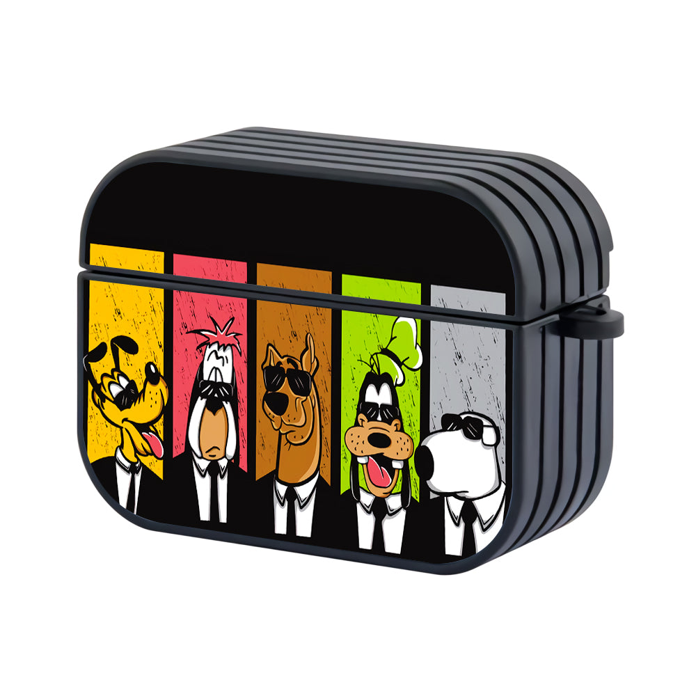 Dog Cartoon Black Gangster Hard Plastic Case Cover For Apple Airpods Pro 2 - Ezzystore