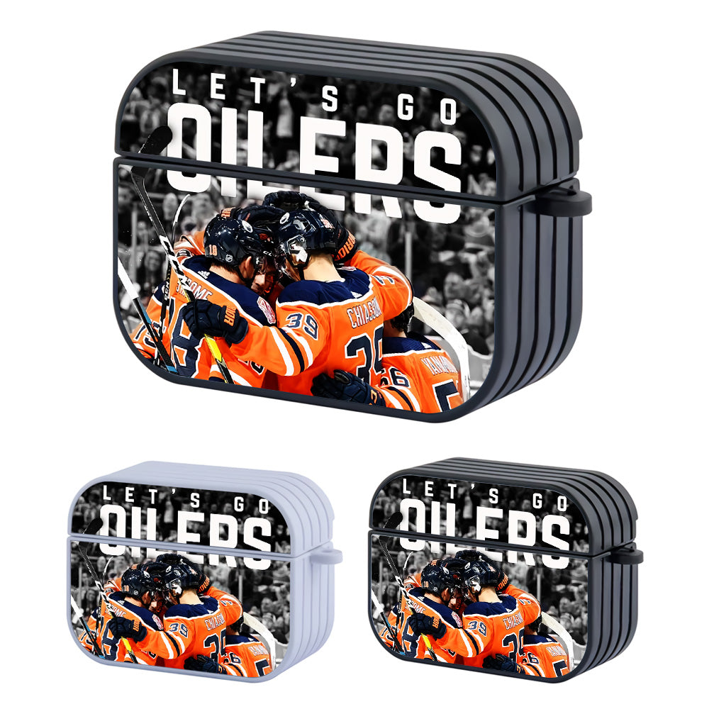 Edmonton Oilers Squad Hard Plastic Case Cover For Apple Airpods Pro