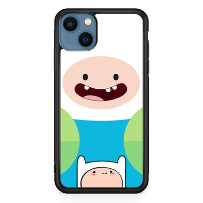 Fin Adventure Time Smiling Face iPhone 15 Plus Case