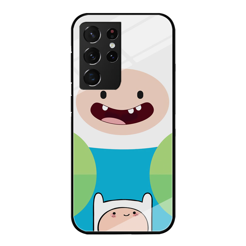 Fin Adventure Time Smiling Face Samsung Galaxy S21 Ultra Case