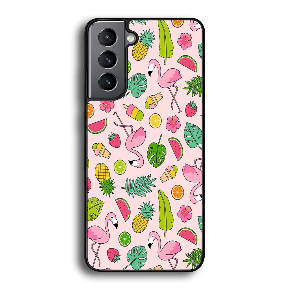 Flamingo Summer Fruit Samsung Galaxy S24 Case - Ezzystore