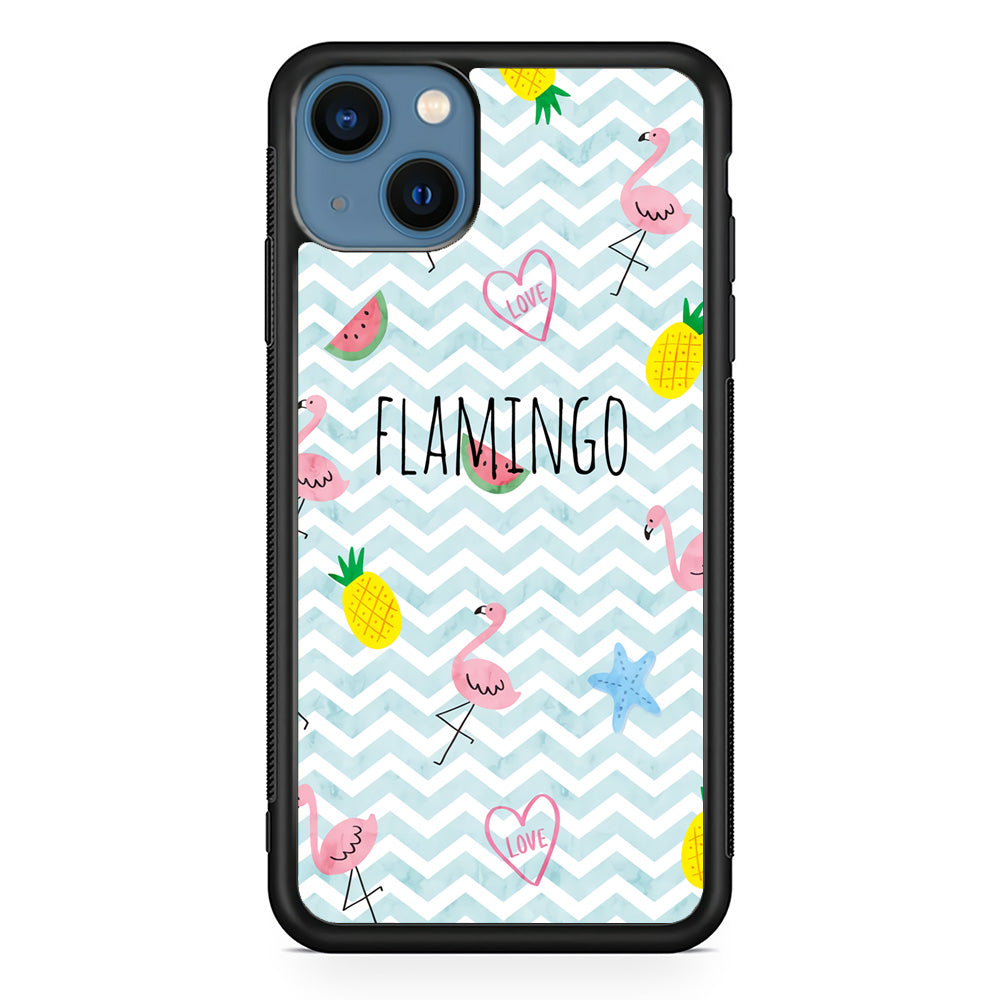 Flamingo Blue Chevron iPhone 15 Plus Case