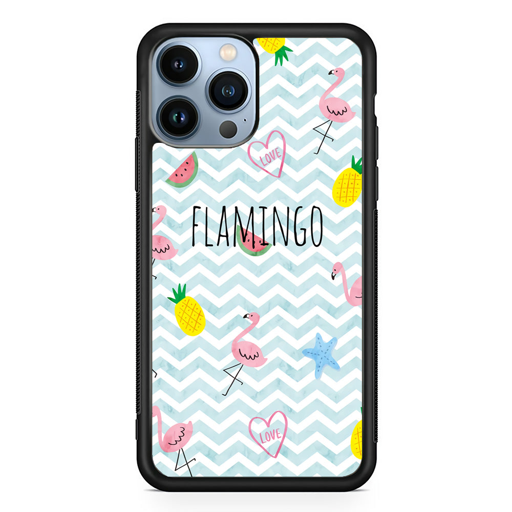 Flamingo Blue Chevron iPhone 15 Pro Max Case