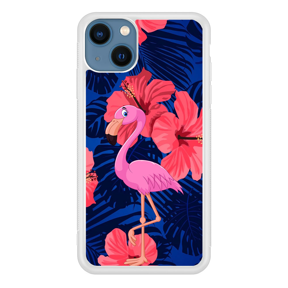 Flamingo Hibiscus Flowers iPhone 15 Case