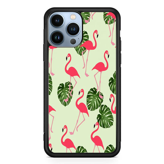 Flamingo Leaf iPhone 15 Pro Case