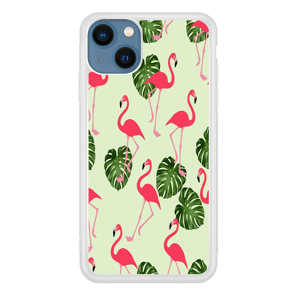 Flamingo Leaf iPhone 15 Plus Case