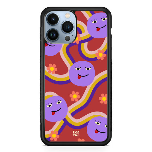 Flowing Rainbow The Moon and Blooming Flowers Magsafe iPhone Case