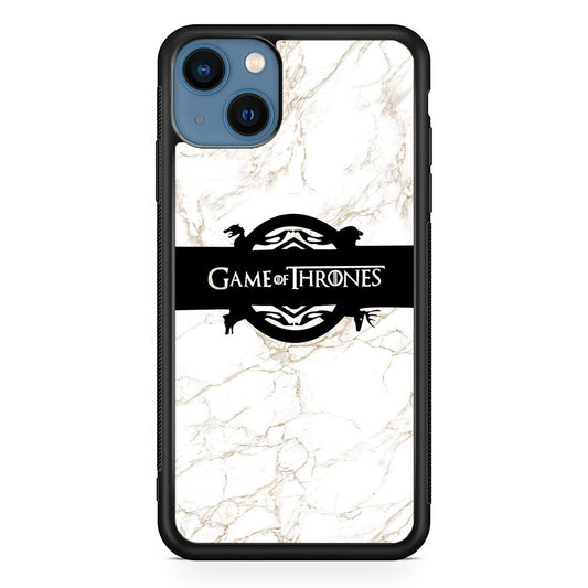 Game Of Thrones Logo White Marble iPhone 14 Plus Case