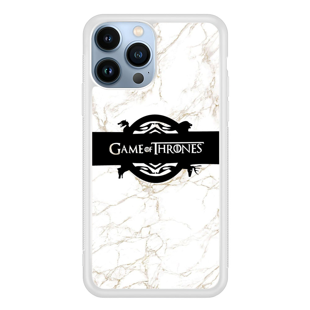 Game Of Thrones Logo White Marble iPhone 15 Pro Case
