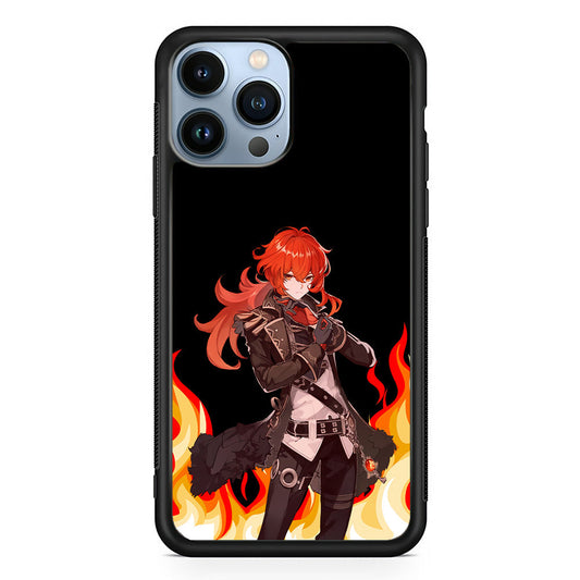 Genshin Impact Diluc Pyro Element iPhone 15 Pro Case