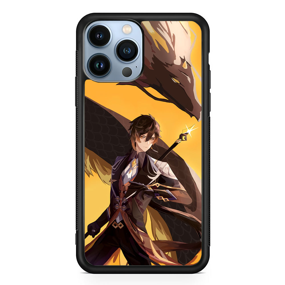 Genshin Impact Zhongli Geo Element iPhone 15 Pro Case