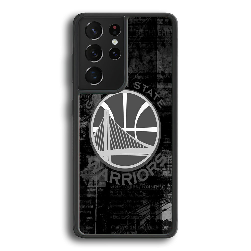 Golden State Warriors Grey Word Abstract Samsung Galaxy S23 Ultra Case - Ezzystore