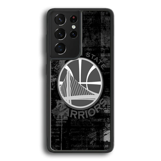 Golden State Warriors Grey Word Abstract Samsung Galaxy S23 Ultra Case - Ezzystore
