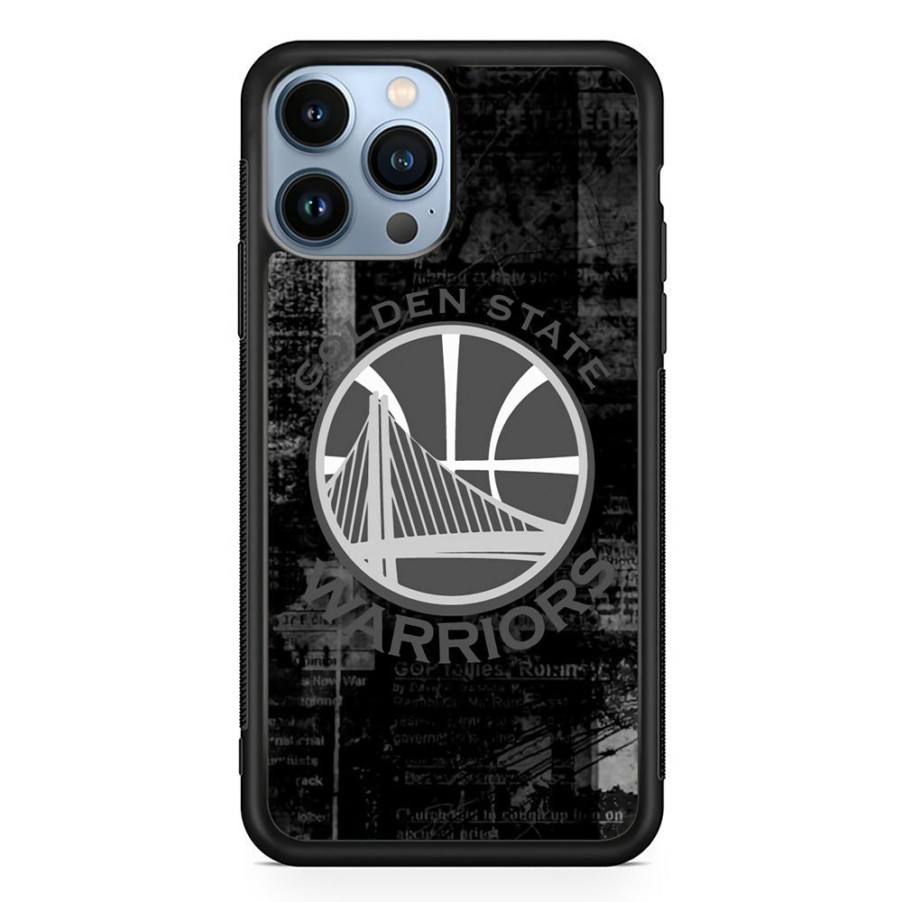 Golden State Warriors Grey Word Abstract iPhone 15 Pro Max Case