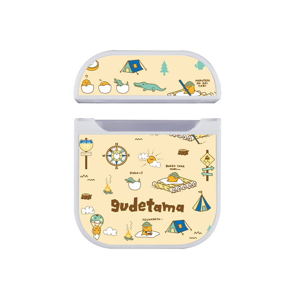 Gudetama Camping Equipment Hard Plastic Case Cover For Apple Airpods