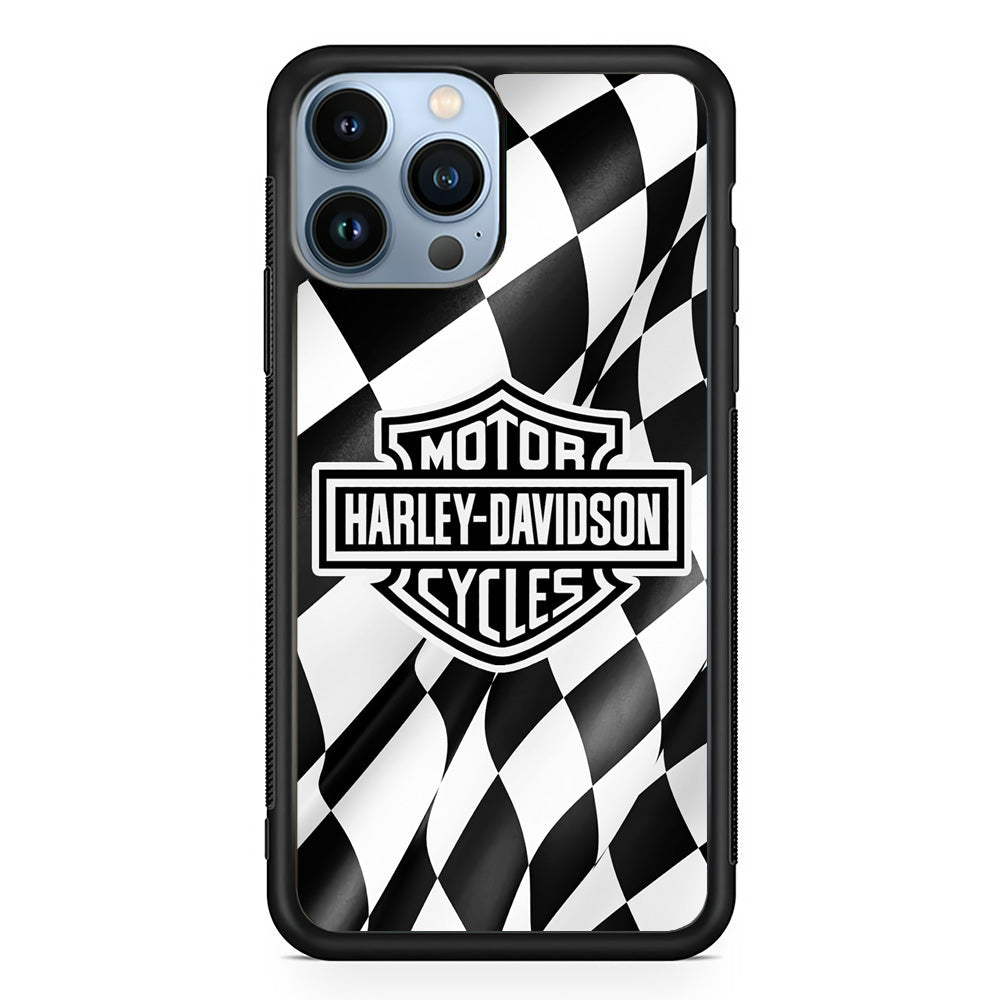 Harley Davidson Race Flag Emblem iPhone 15 Pro Max Case