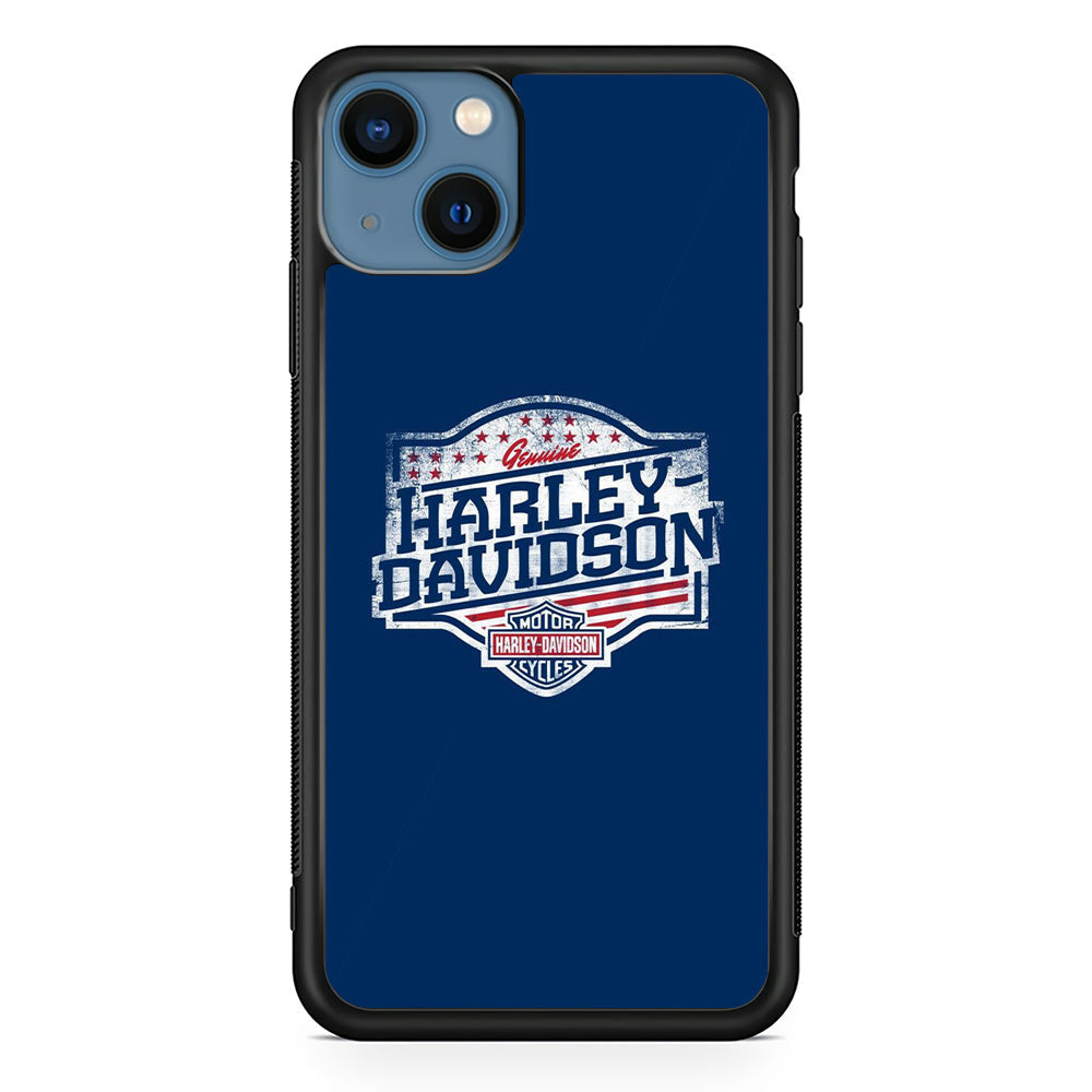 Harley Davidson Blue Flag Logo iPhone 15 Case
