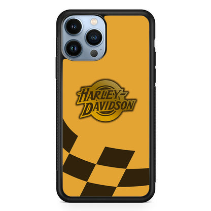 Harley Davidson Gold Logo Flag Racing iPhone 14 Pro Max Case