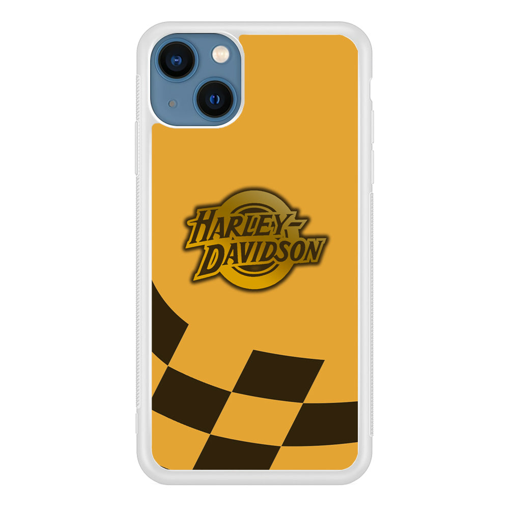 Harley Davidson Gold Logo Flag Racing iPhone 14 Case