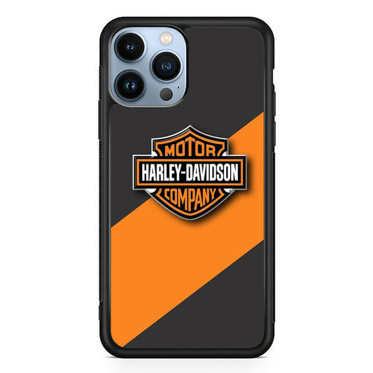 Harley Davidson Logo Stripe Yellow iPhone 14 Pro Case
