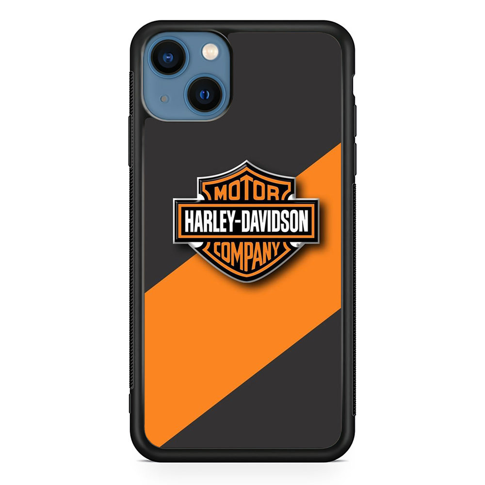 Harley Davidson Logo Stripe Yellow iPhone 15 Case