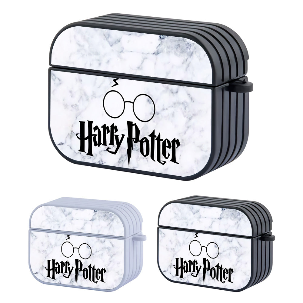 Harry Potter Logo Icon Marble Hard Plastic Case Cover For Apple Airpods Pro