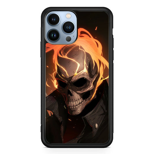 Head Skull Flames iPhone 15 Pro Case
