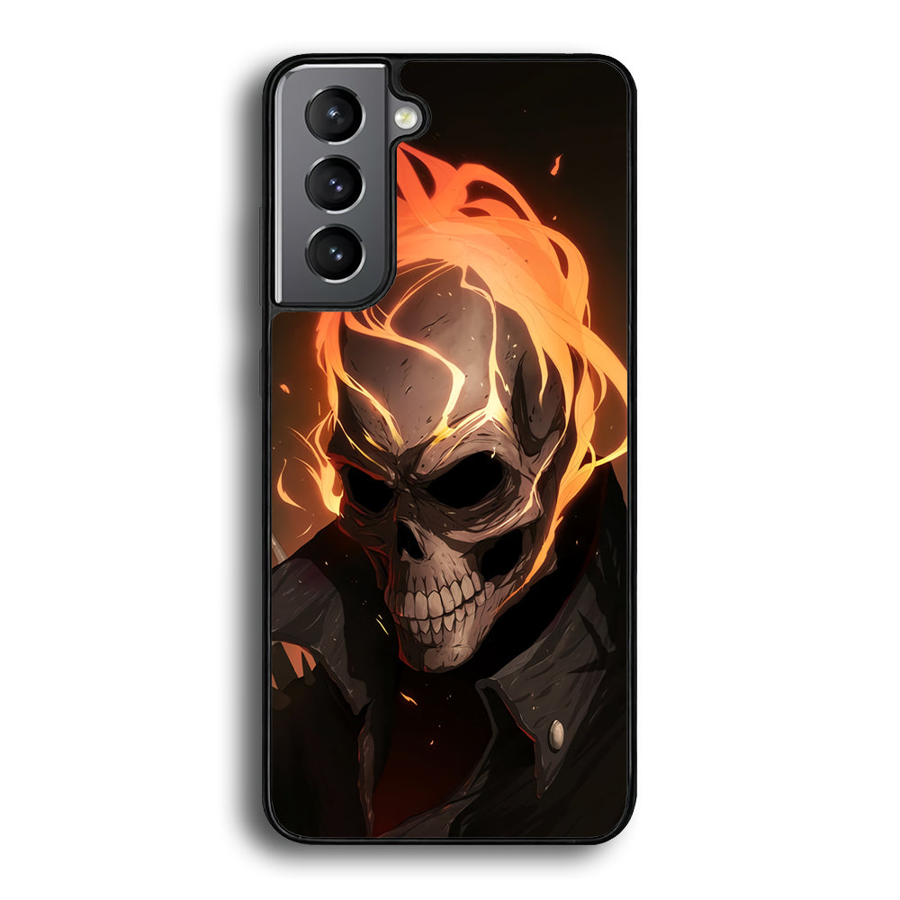 Head Skull Flames Samsung Galaxy S23 Case - Ezzystore