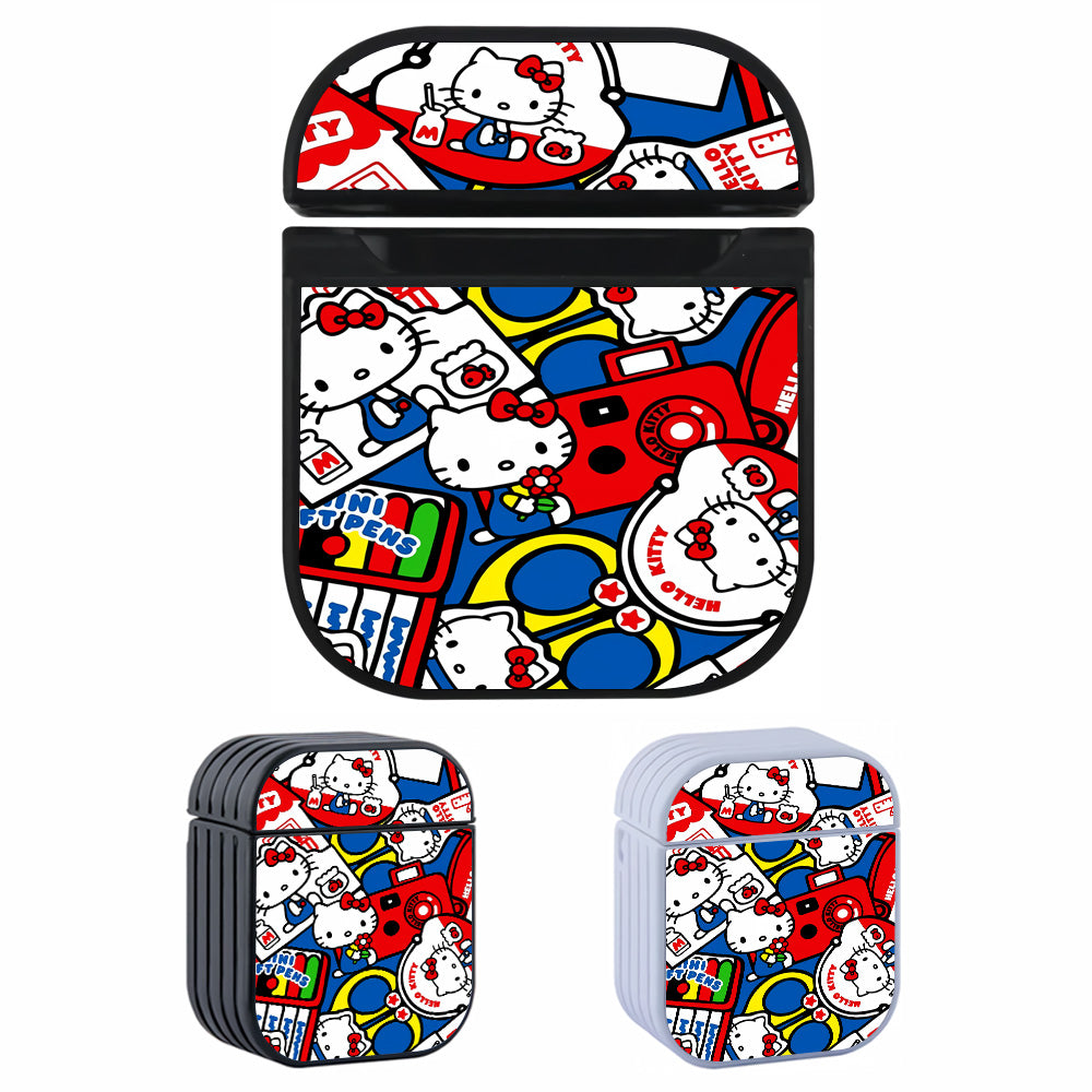 Hello Kitty Doodle Sticker Hard Plastic Case Cover For Apple Airpods