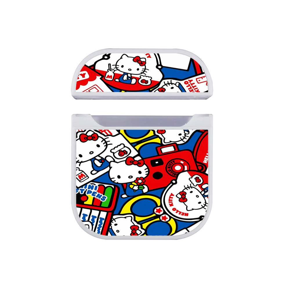 Hello Kitty Doodle Sticker Hard Plastic Case Cover For Apple Airpods