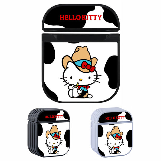 Hello Kitty Drinking Milk Hard Plastic Case Cover For Apple Airpods