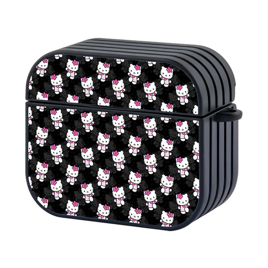 Hello Kitty Pattern Black Hard Plastic Case Cover For Apple Airpods 3 - Ezzystore