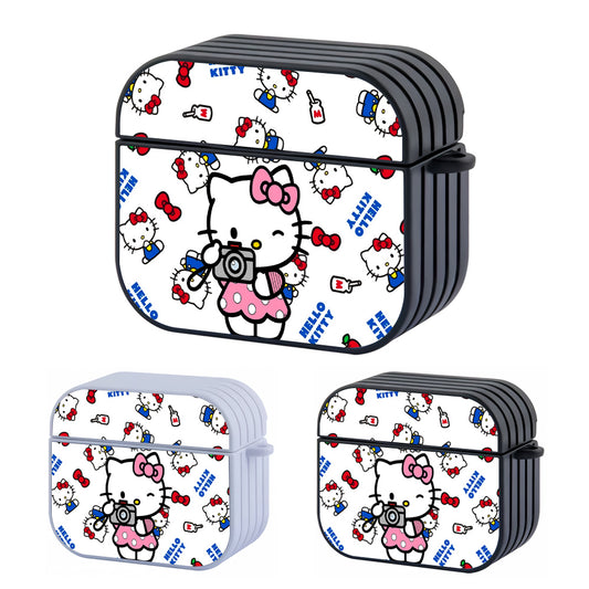 Hello Kitty Photographer Hard Plastic Case Cover For Apple Airpods 3